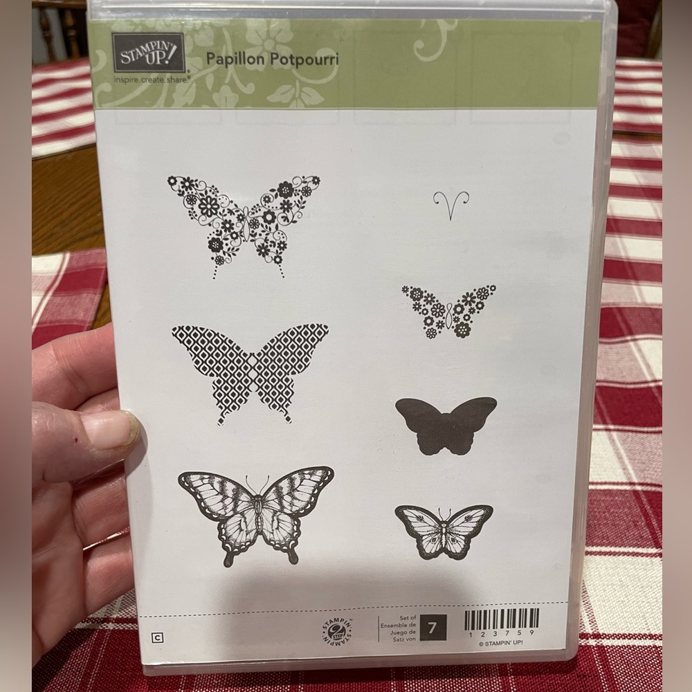 Papillon Potpourri rubber stamp set